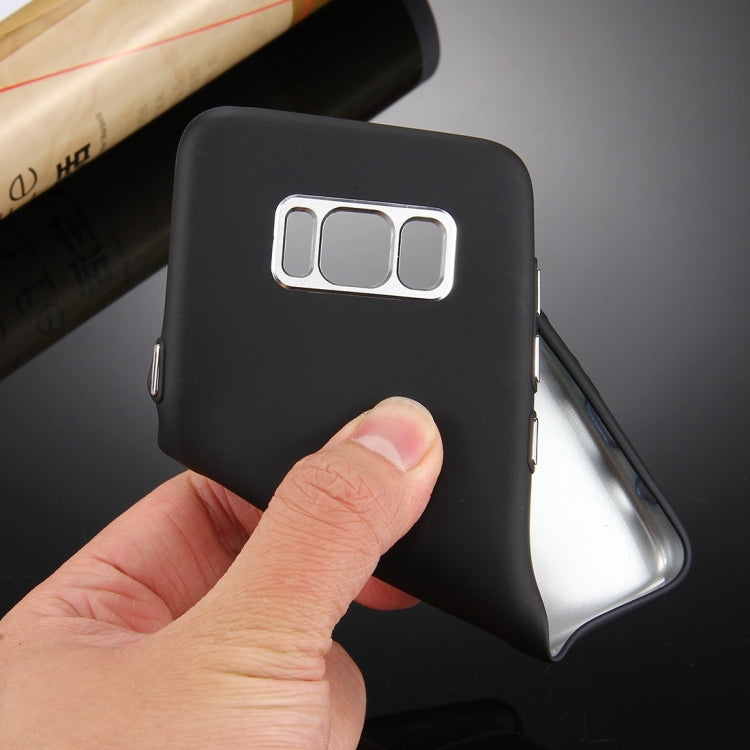 For Galaxy S8 Pure Colour Oil Spout Soft TPU Metal Button Protective Case Back Cover