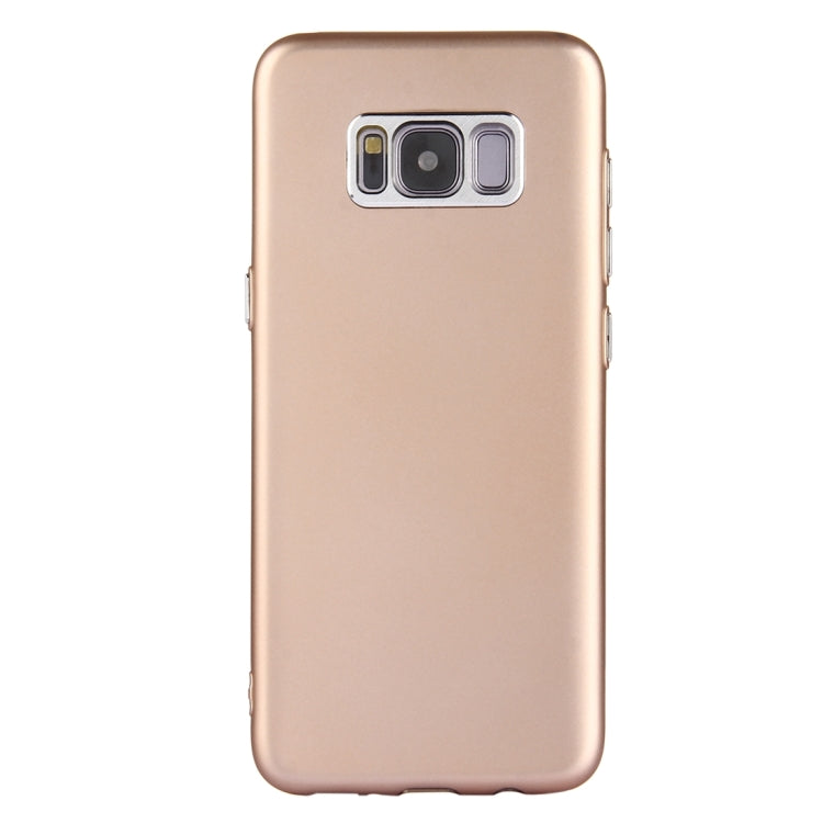 For Galaxy S8 Pure Colour Oil Spout Soft TPU Metal Button Protective Case Back Cover