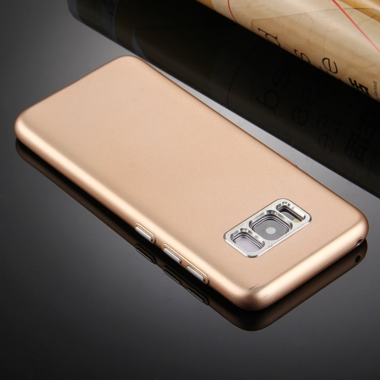 For Galaxy S8 Pure Colour Oil Spout Soft TPU Metal Button Protective Case Back Cover