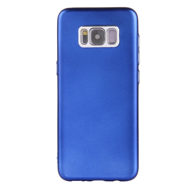 For Galaxy S8 Pure Colour Oil Spout Soft TPU Metal Button Protective Case Back Cover
