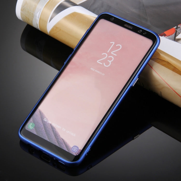 For Galaxy S8 Pure Colour Oil Spout Soft TPU Metal Button Protective Case Back Cover