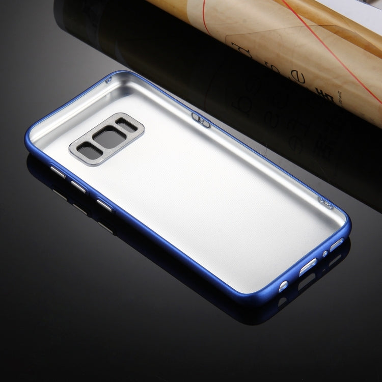 For Galaxy S8 Pure Colour Oil Spout Soft TPU Metal Button Protective Case Back Cover