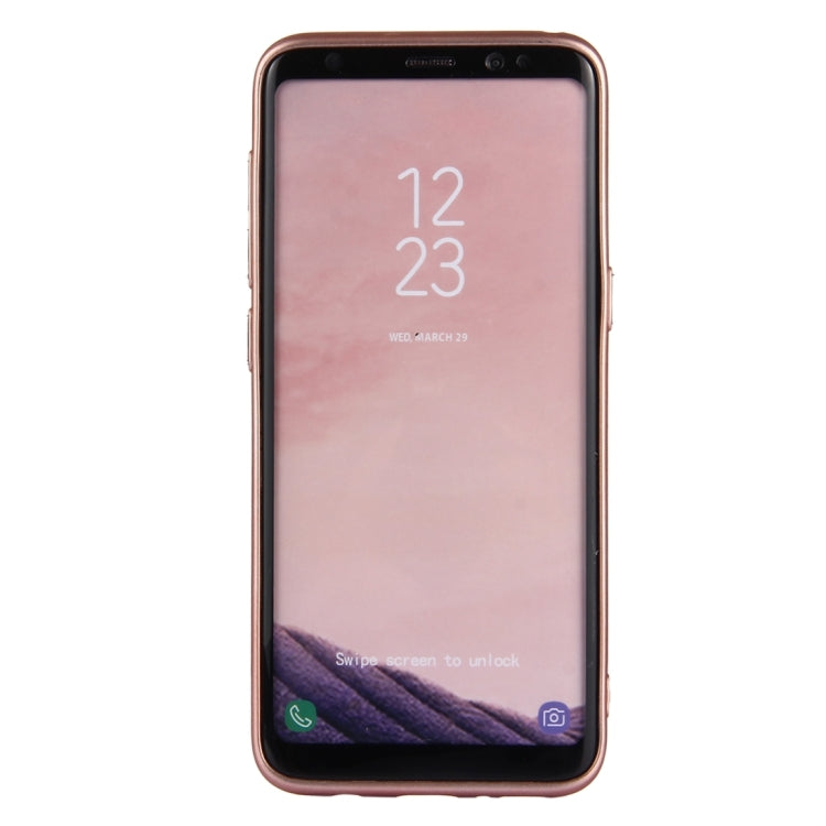 For Galaxy S8 Pure Colour Oil Spout Soft TPU Metal Button Protective Case Back Cover