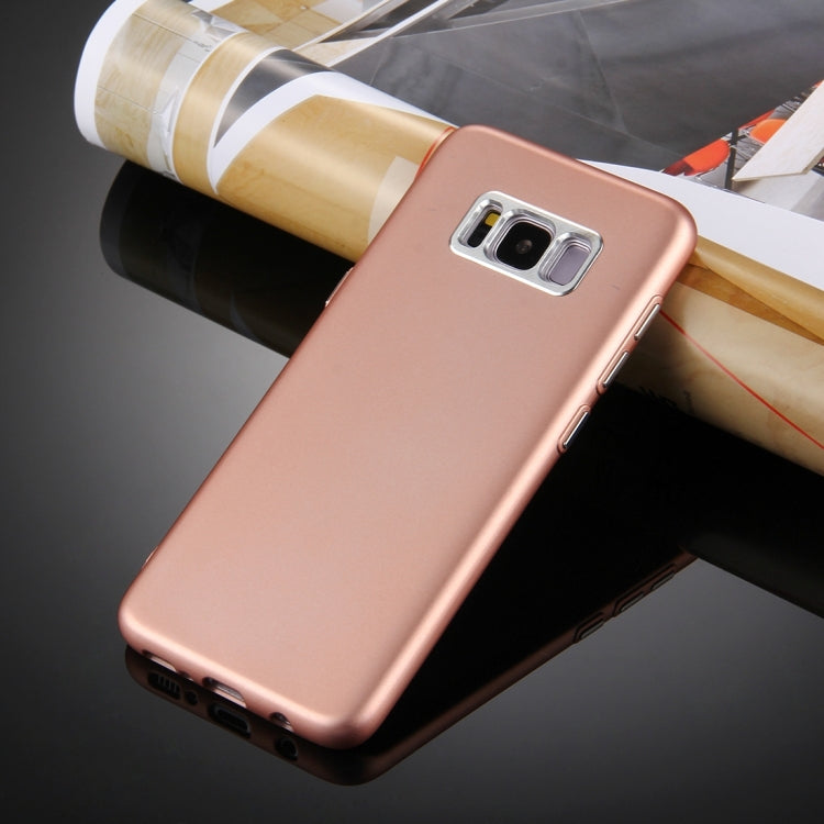 For Galaxy S8 Pure Colour Oil Spout Soft TPU Metal Button Protective Case Back Cover