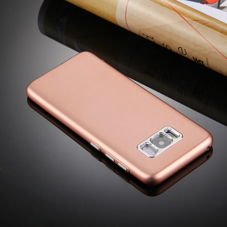 For Galaxy S8 Pure Colour Oil Spout Soft TPU Metal Button Protective Case Back Cover