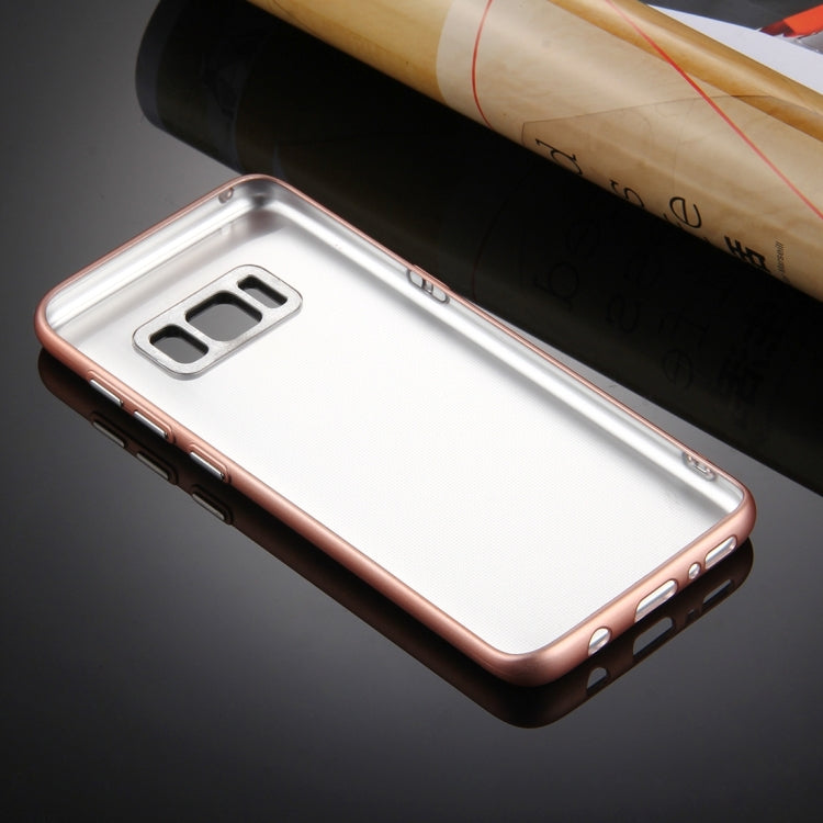 For Galaxy S8 Pure Colour Oil Spout Soft TPU Metal Button Protective Case Back Cover