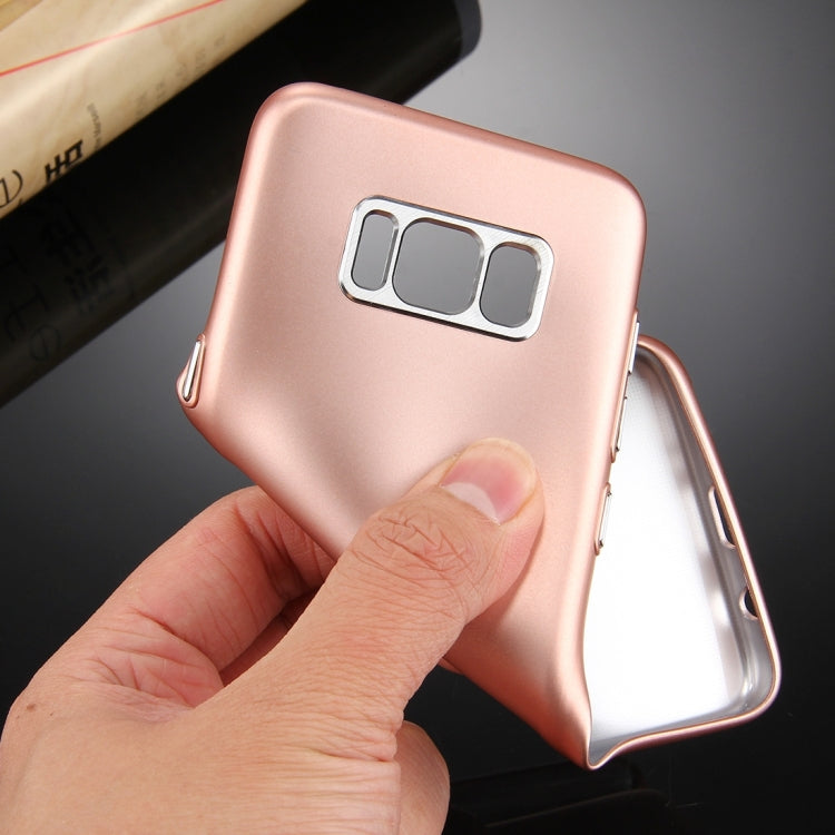 For Galaxy S8 Pure Colour Oil Spout Soft TPU Metal Button Protective Case Back Cover