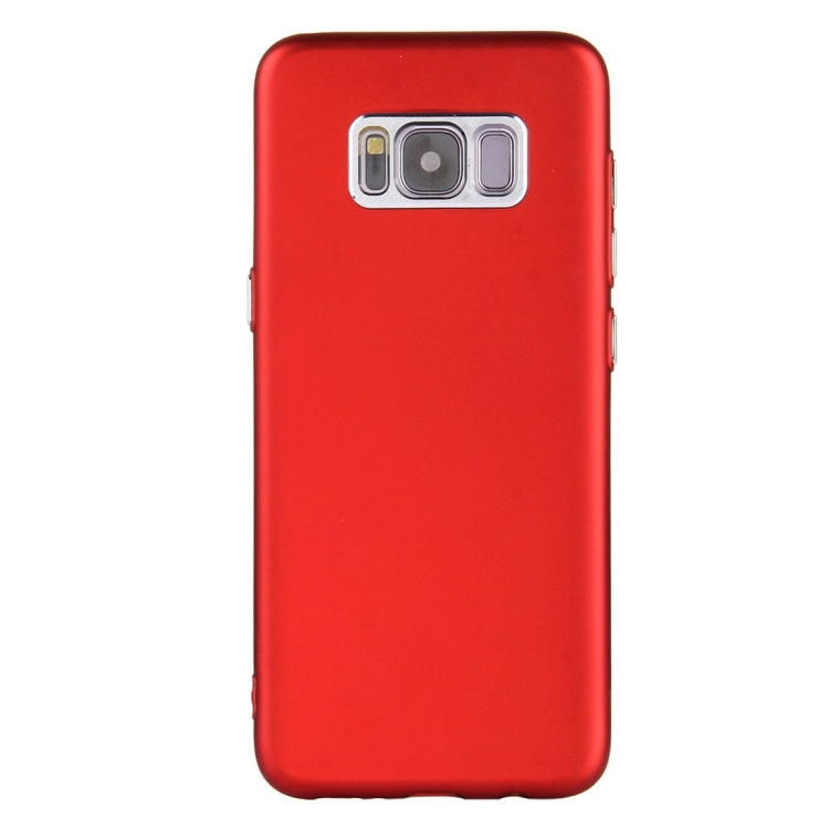 For Galaxy S8 Pure Colour Oil Spout Soft TPU Metal Button Protective Case Back Cover