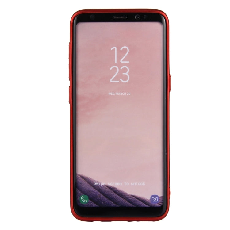 For Galaxy S8 Pure Colour Oil Spout Soft TPU Metal Button Protective Case Back Cover