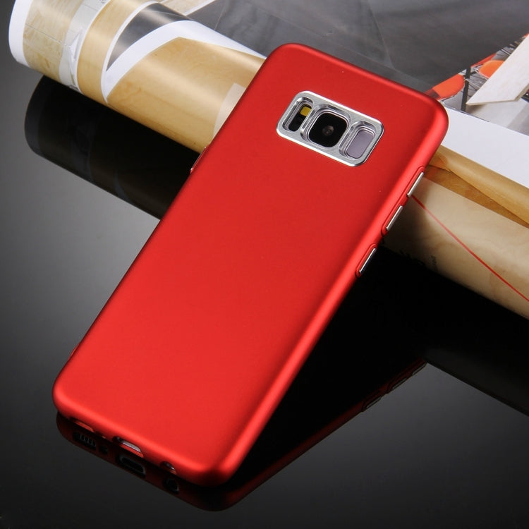 For Galaxy S8 Pure Colour Oil Spout Soft TPU Metal Button Protective Case Back Cover