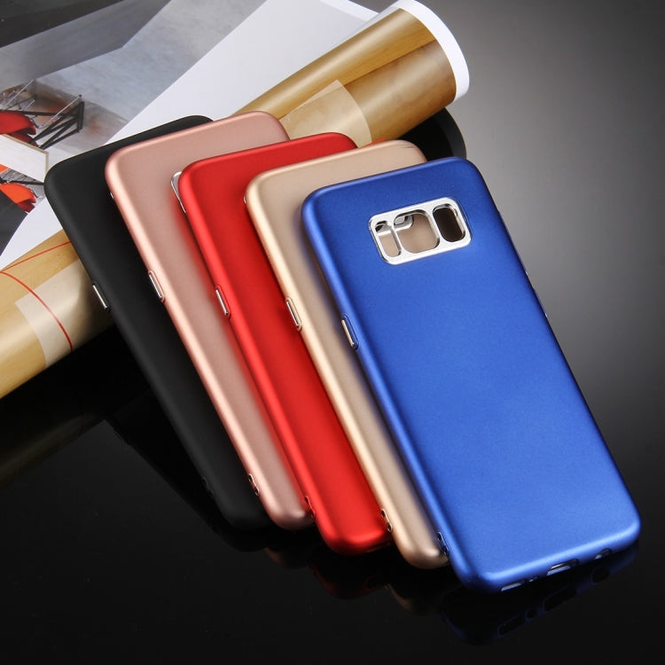 For Galaxy S8 Pure Colour Oil Spout Soft TPU Metal Button Protective Case Back Cover