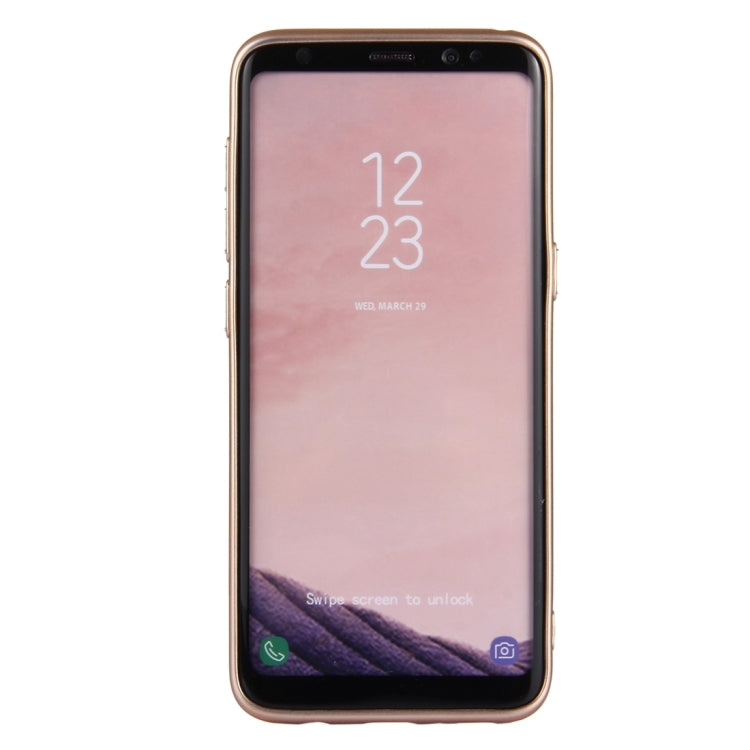 For Galaxy S8 + / G955 Pure Colour Oil Spout Soft TPU Metal Button Protective Case Back Cover
