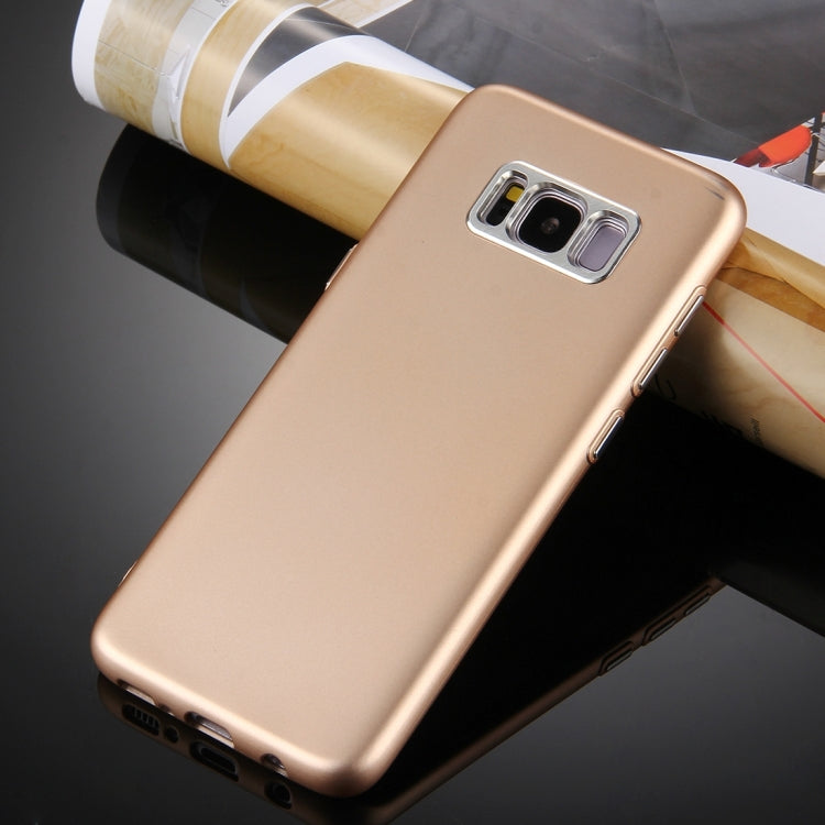 For Galaxy S8 + / G955 Pure Colour Oil Spout Soft TPU Metal Button Protective Case Back Cover