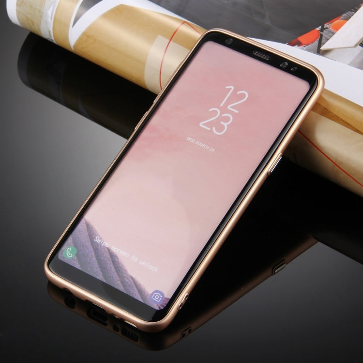For Galaxy S8 + / G955 Pure Colour Oil Spout Soft TPU Metal Button Protective Case Back Cover