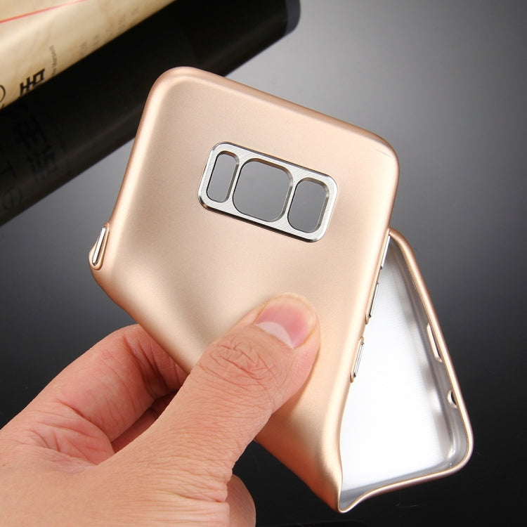 For Galaxy S8 + / G955 Pure Colour Oil Spout Soft TPU Metal Button Protective Case Back Cover