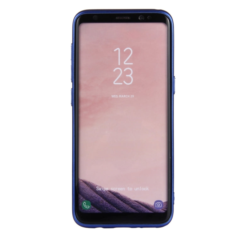 For Galaxy S8 + / G955 Pure Colour Oil Spout Soft TPU Metal Button Protective Case Back Cover