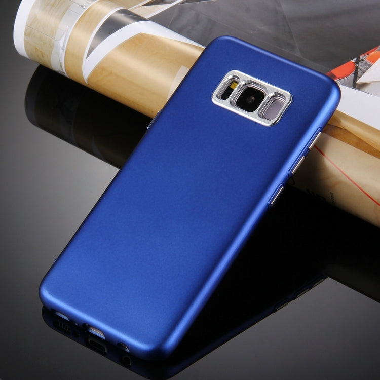 For Galaxy S8 + / G955 Pure Colour Oil Spout Soft TPU Metal Button Protective Case Back Cover