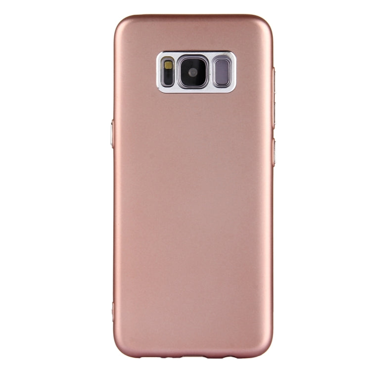 For Galaxy S8 + / G955 Pure Colour Oil Spout Soft TPU Metal Button Protective Case Back Cover