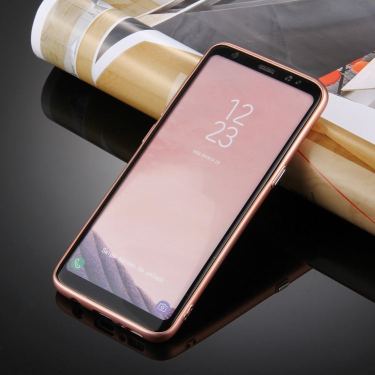 For Galaxy S8 + / G955 Pure Colour Oil Spout Soft TPU Metal Button Protective Case Back Cover