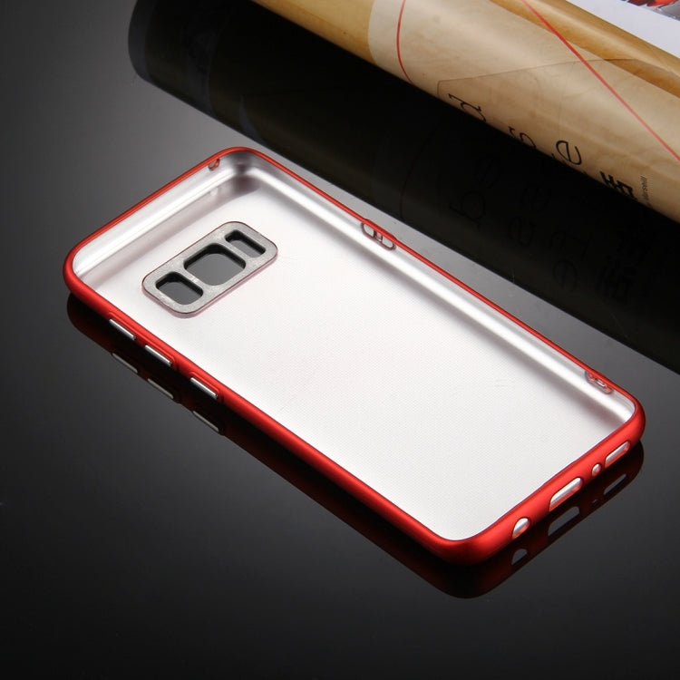 For Galaxy S8 + / G955 Pure Colour Oil Spout Soft TPU Metal Button Protective Case Back Cover