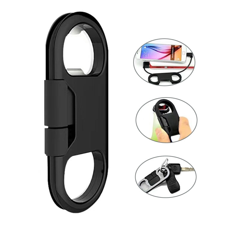 Multi-function 20cm USB to Micro USB Data Sync Charging Cable & Bottle Opener & Keychain