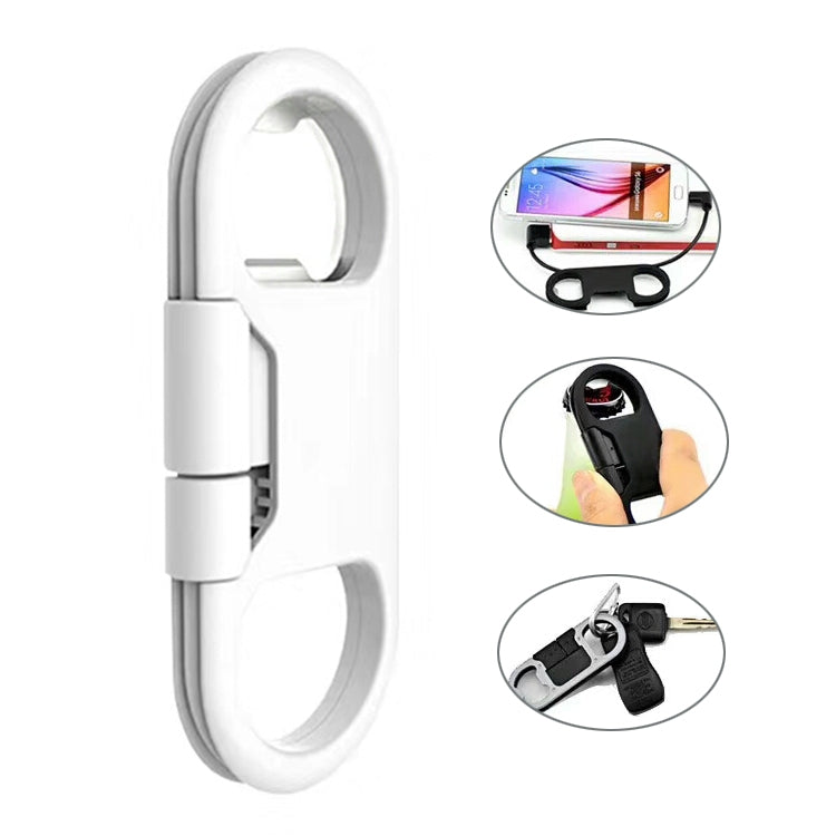 Multi-function 20cm USB to Micro USB Data Sync Charging Cable & Bottle Opener & Keychain