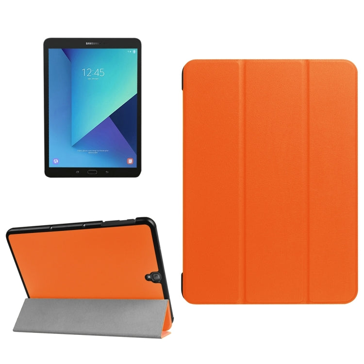 For Galaxy Tab S3 9.7 inch T820 / T825 Custer Texture Horizontal Flip Leather Case with 3-folding Holder
