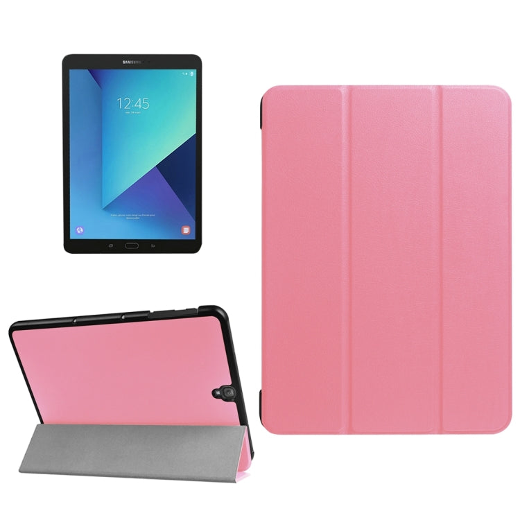 For Galaxy Tab S3 9.7 inch T820 / T825 Custer Texture Horizontal Flip Leather Case with 3-folding Holder