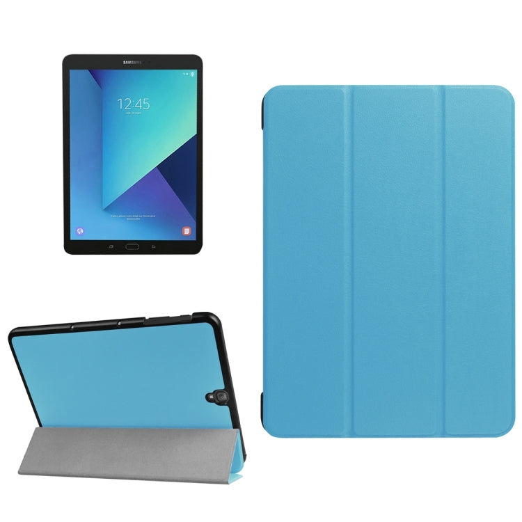 For Galaxy Tab S3 9.7 inch T820 / T825 Custer Texture Horizontal Flip Leather Case with 3-folding Holder