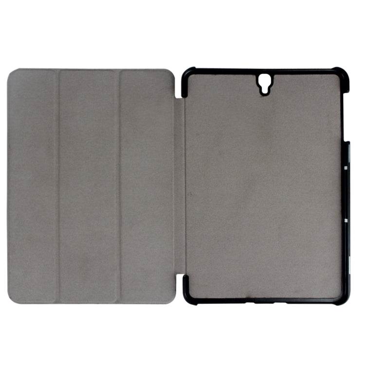 For Galaxy Tab S3 9.7 inch T820 / T825 Custer Texture Horizontal Flip Leather Case with 3-folding Holder