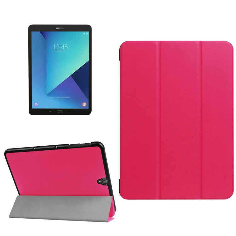 For Galaxy Tab S3 9.7 inch T820 / T825 Custer Texture Horizontal Flip Leather Case with 3-folding Holder