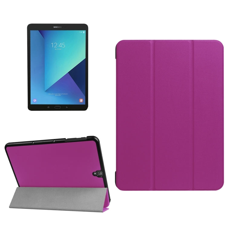 For Galaxy Tab S3 9.7 inch T820 / T825 Custer Texture Horizontal Flip Leather Case with 3-folding Holder