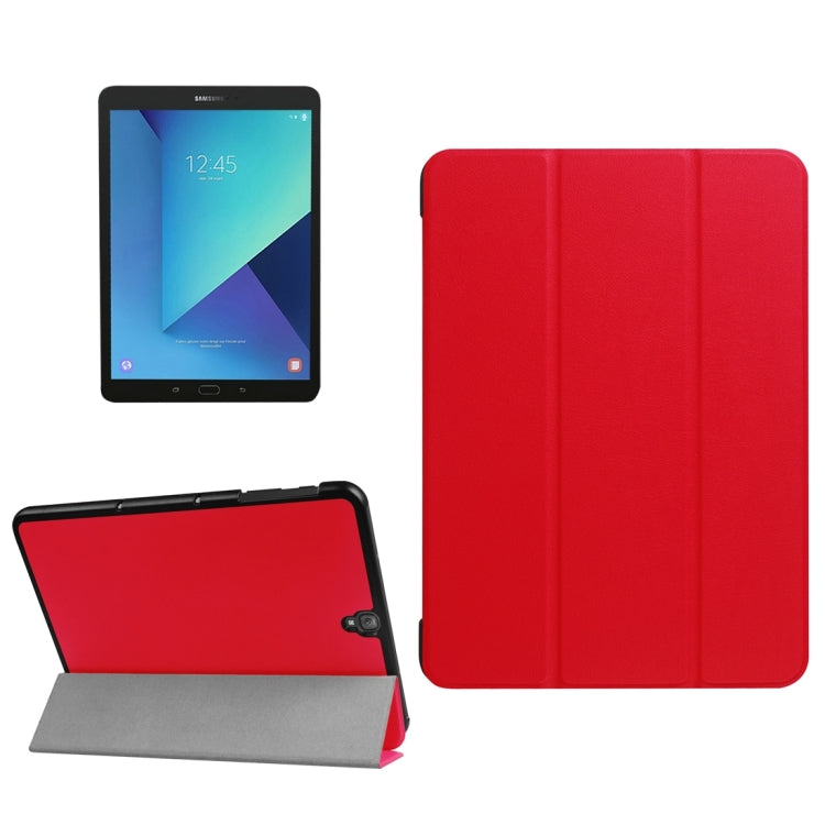 For Galaxy Tab S3 9.7 inch T820 / T825 Custer Texture Horizontal Flip Leather Case with 3-folding Holder