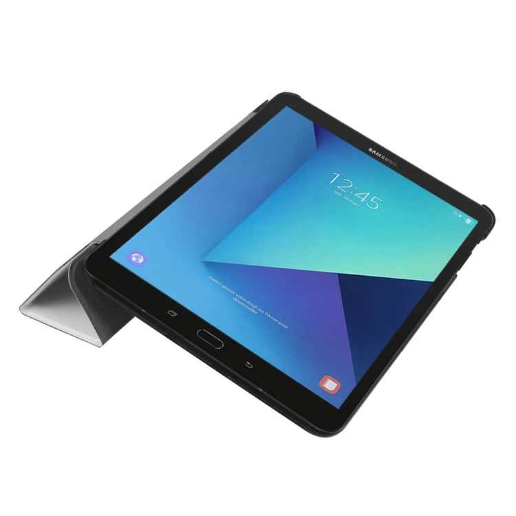For Galaxy Tab S3 9.7 inch T820 / T825 Custer Texture Horizontal Flip Leather Case with 3-folding Holder