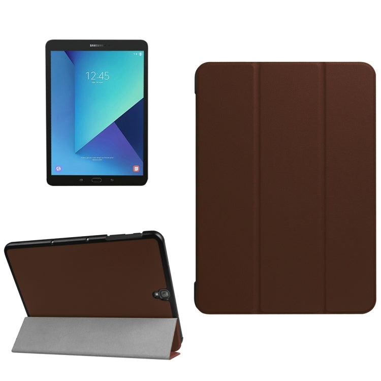 For Galaxy Tab S3 9.7 inch T820 / T825 Custer Texture Horizontal Flip Leather Case with 3-folding Holder
