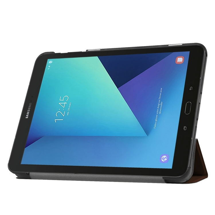 For Galaxy Tab S3 9.7 inch T820 / T825 Custer Texture Horizontal Flip Leather Case with 3-folding Holder
