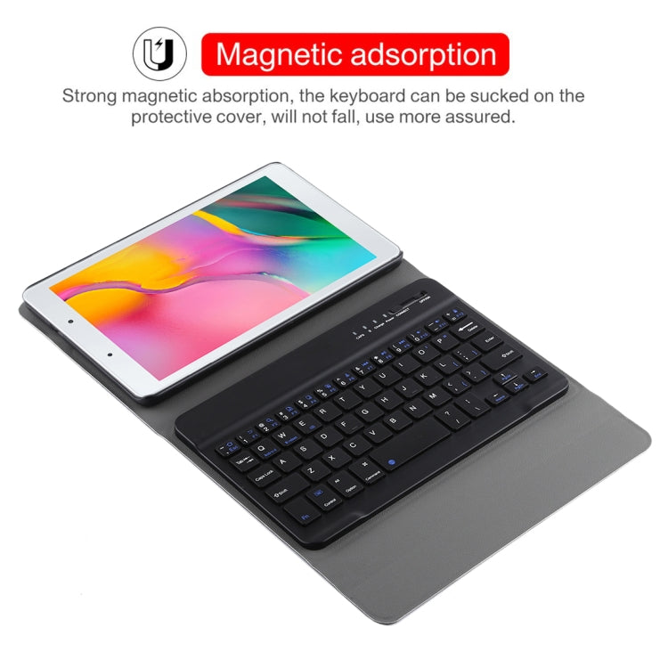 Ultra-thin Detachable Magnetic Bluetooth Keyboard Leather Tablet Case for Galaxy Tab A 8.0 2019 P200 / P205, with Holder
