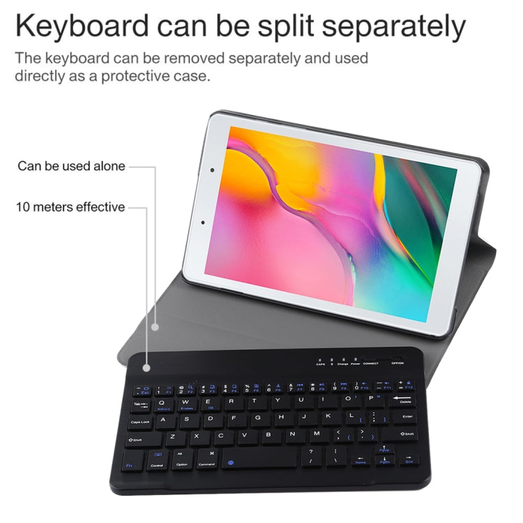 Ultra-thin Detachable Magnetic Bluetooth Keyboard Leather Tablet Case for Galaxy Tab A 8.0 2019 P200 / P205, with Holder