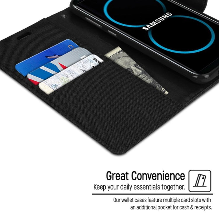 GOOSPERY CANVAS DIARY for Galaxy S8 Canvas Texture Horizontal Flip Leather Case with Card Slots & Wallet & Holder