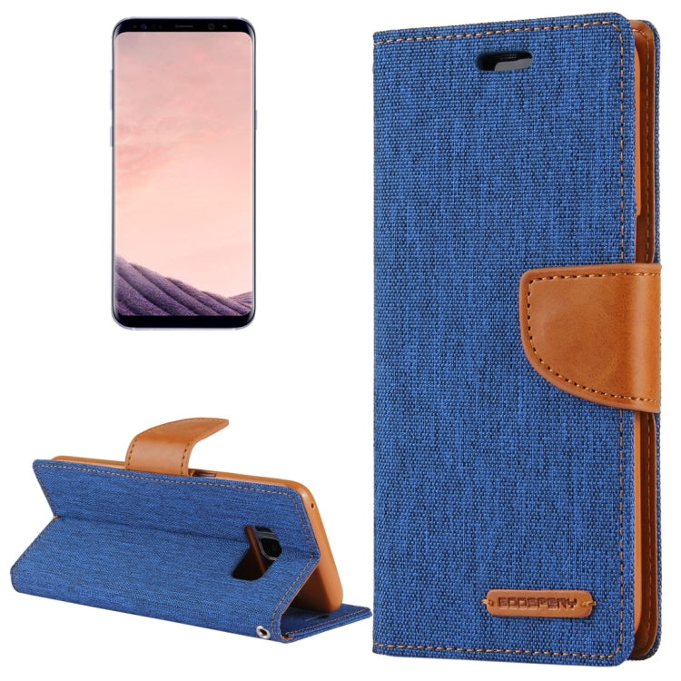 GOOSPERY CANVAS DIARY for Galaxy S8 Canvas Texture Horizontal Flip Leather Case with Card Slots & Wallet & Holder