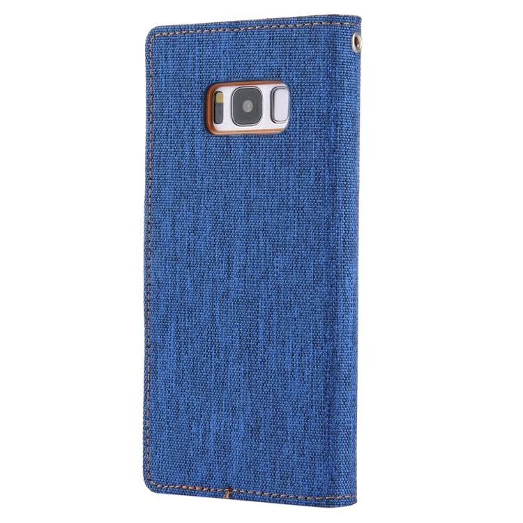 GOOSPERY CANVAS DIARY for Galaxy S8 Canvas Texture Horizontal Flip Leather Case with Card Slots & Wallet & Holder