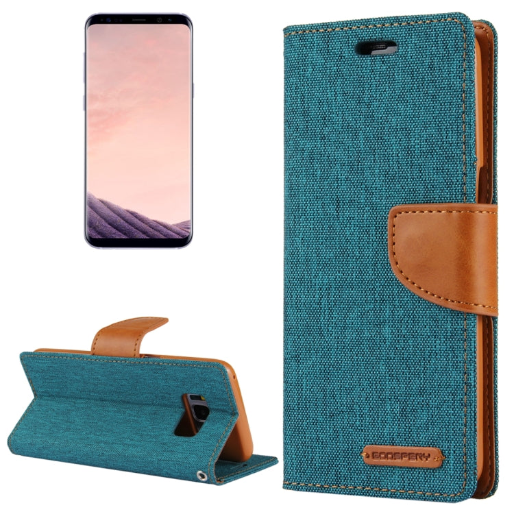 GOOSPERY CANVAS DIARY for Galaxy S8 Canvas Texture Horizontal Flip Leather Case with Card Slots & Wallet & Holder