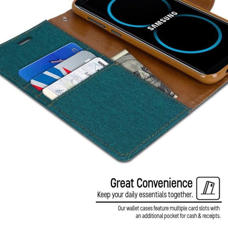 GOOSPERY CANVAS DIARY for Galaxy S8 Canvas Texture Horizontal Flip Leather Case with Card Slots & Wallet & Holder