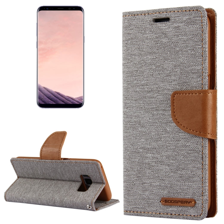 GOOSPERY CANVAS DIARY for Galaxy S8 Canvas Texture Horizontal Flip Leather Case with Card Slots & Wallet & Holder