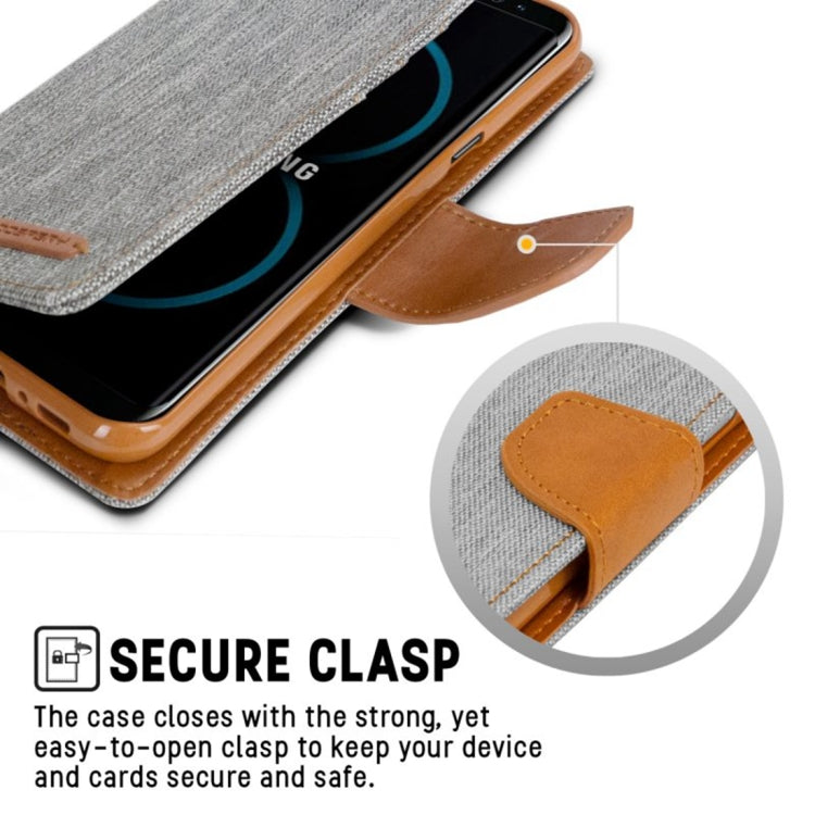 GOOSPERY CANVAS DIARY for Galaxy S8 Canvas Texture Horizontal Flip Leather Case with Card Slots & Wallet & Holder
