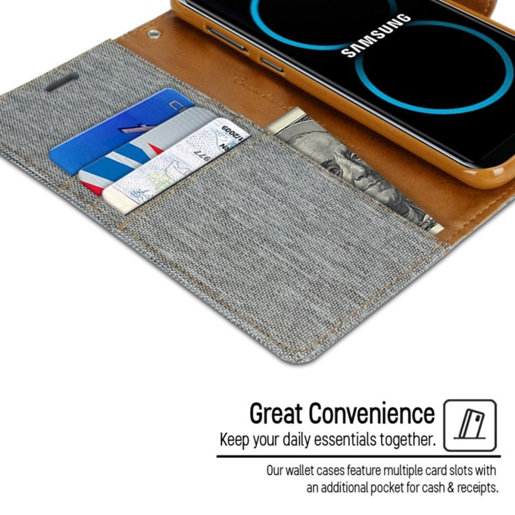 GOOSPERY CANVAS DIARY for Galaxy S8 Canvas Texture Horizontal Flip Leather Case with Card Slots & Wallet & Holder