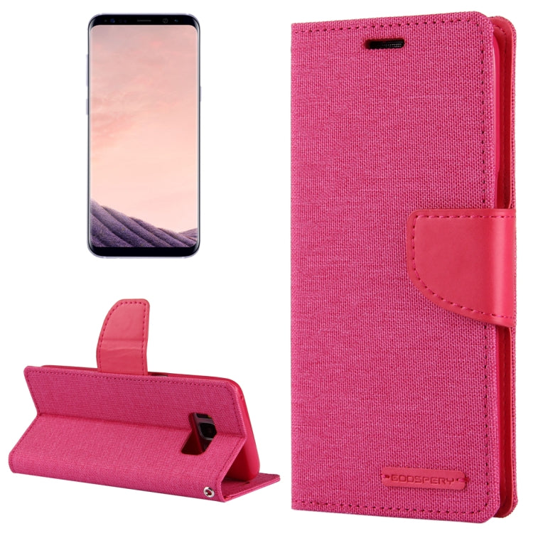 GOOSPERY CANVAS DIARY for Galaxy S8 Canvas Texture Horizontal Flip Leather Case with Card Slots & Wallet & Holder