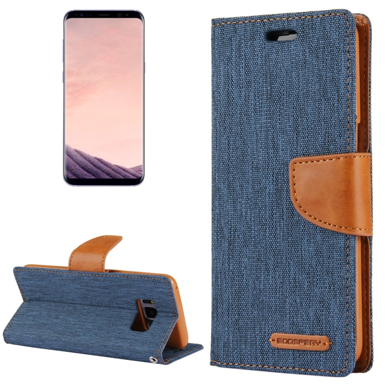 GOOSPERY CANVAS DIARY for Galaxy S8 Canvas Texture Horizontal Flip Leather Case with Card Slots & Wallet & Holder