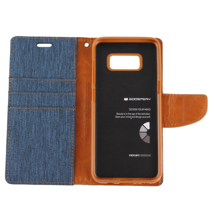 GOOSPERY CANVAS DIARY for Galaxy S8 Canvas Texture Horizontal Flip Leather Case with Card Slots & Wallet & Holder