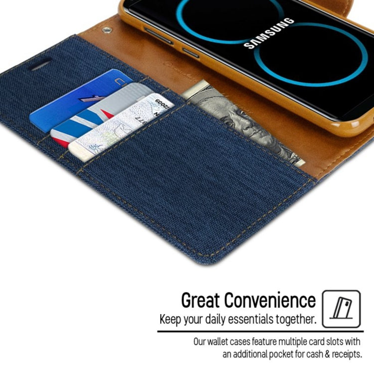 GOOSPERY CANVAS DIARY for Galaxy S8 Canvas Texture Horizontal Flip Leather Case with Card Slots & Wallet & Holder